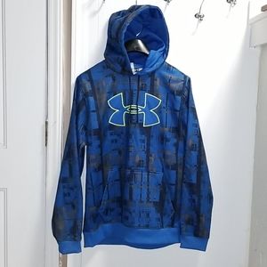 UnderArmor  blue/grey hoodie w/ neon green logo